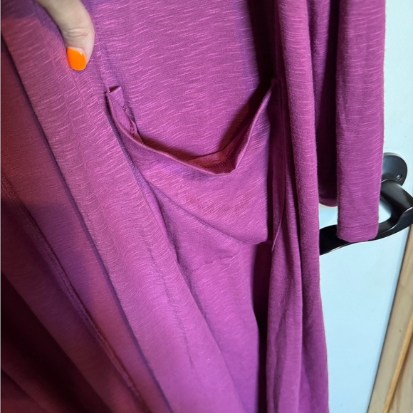 LuLaRoe Long Purple Open Cardigan Women Size XL With Pocketss - Picture 2 of 7